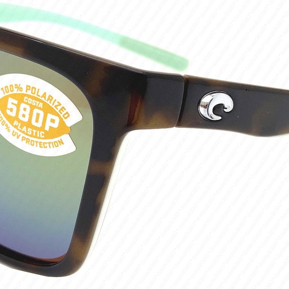Costa Del Mar Panga 580P Shiny Tortoise White Seafoam Polarized Sunglasses - Picture 7 of 11